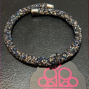 Blue and silver flexible bracelet